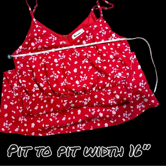 EUC Vernacular Red and White Abstract Dot Cross Front Mini Dress. Size Small💃 - Picture 6 of 13